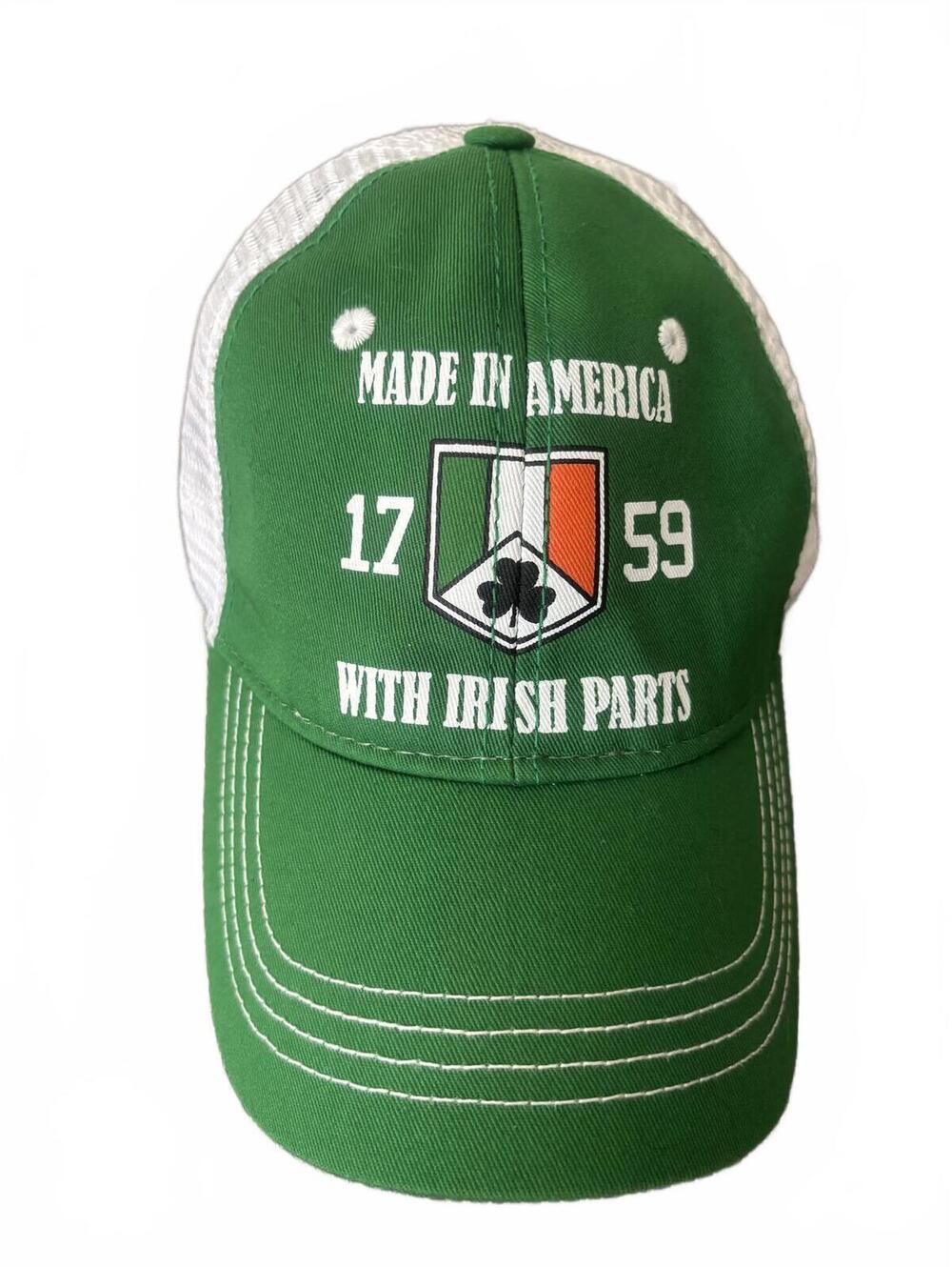 Irish Pride Green and White Mesh Snap Back Baseball Cap